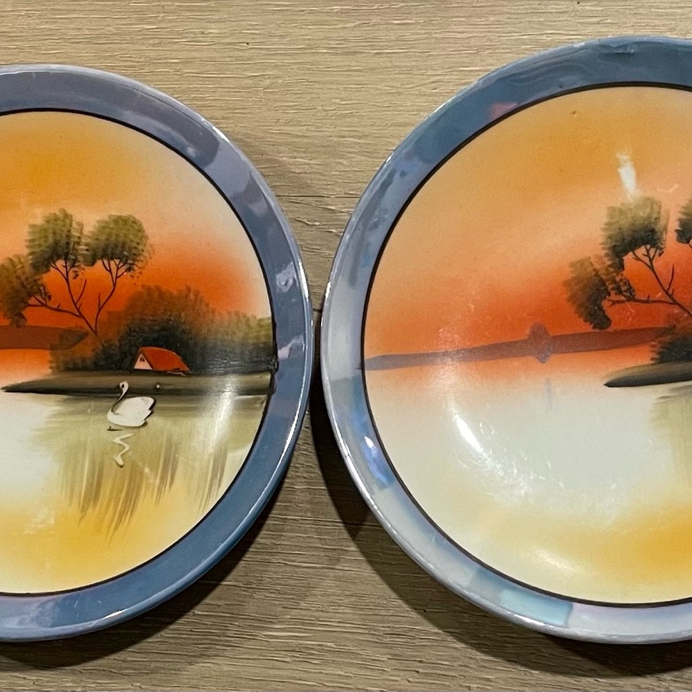 Nippon Japan hand painted plates 6” diameter